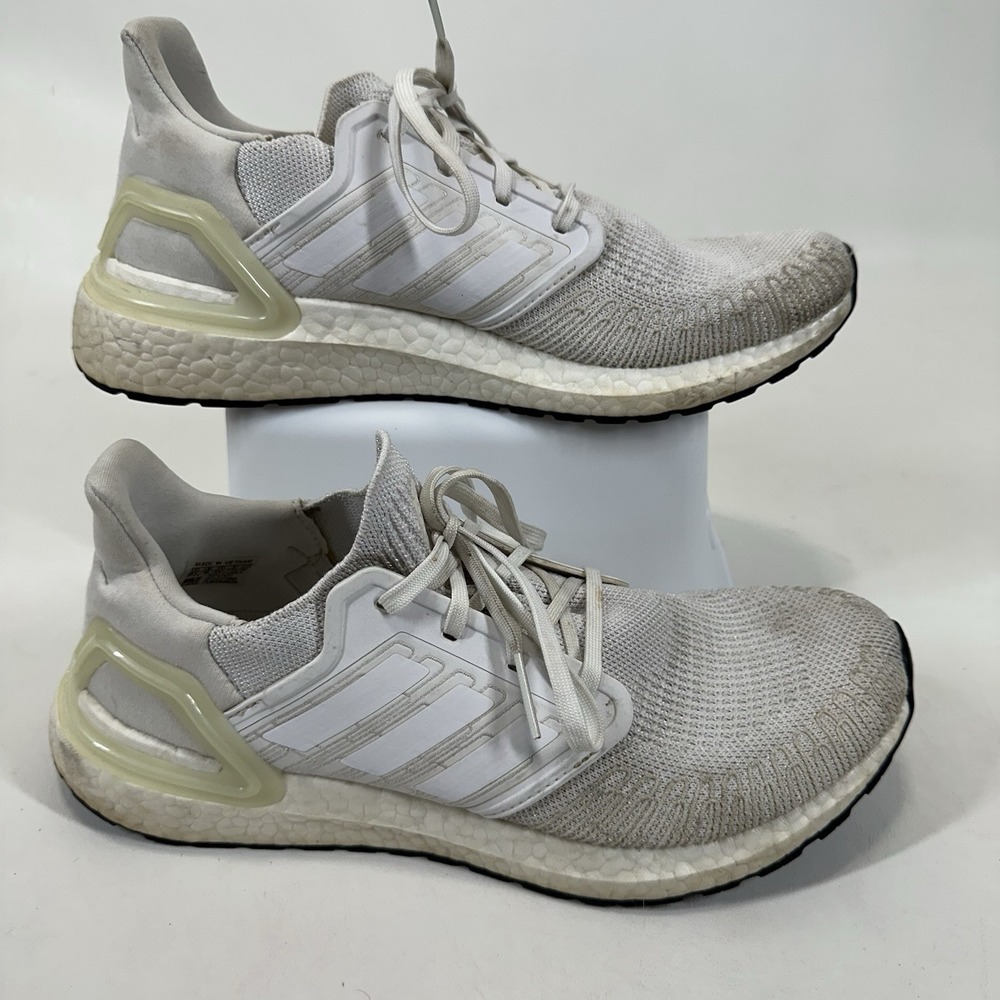 Adidas UltraBoost 20 Shoes Men's 9.5 Cloud White Core Running Sneakers - Picture 7 of 9